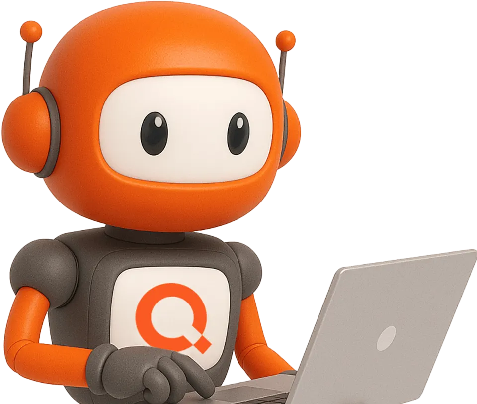 Questor Quiu Robo Notebook em tela do ecossistema Questor